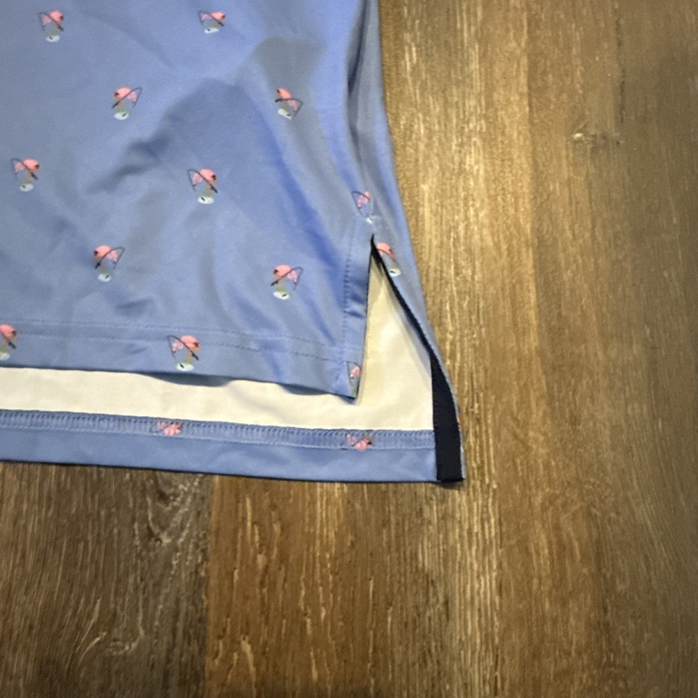 RLX Ralph Lauren Men's XXL Performance Polo Shirt Fishing Flamingo Blue - Picture 10 of 12